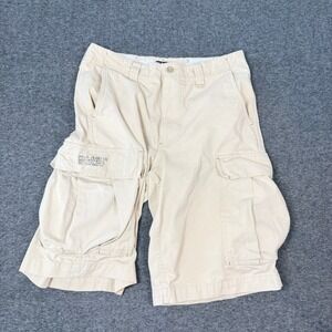 Polo Jeans Co Ralph Lauren Mens 32 Cargo Shorts Beige Tan Cotton Twill Utility
